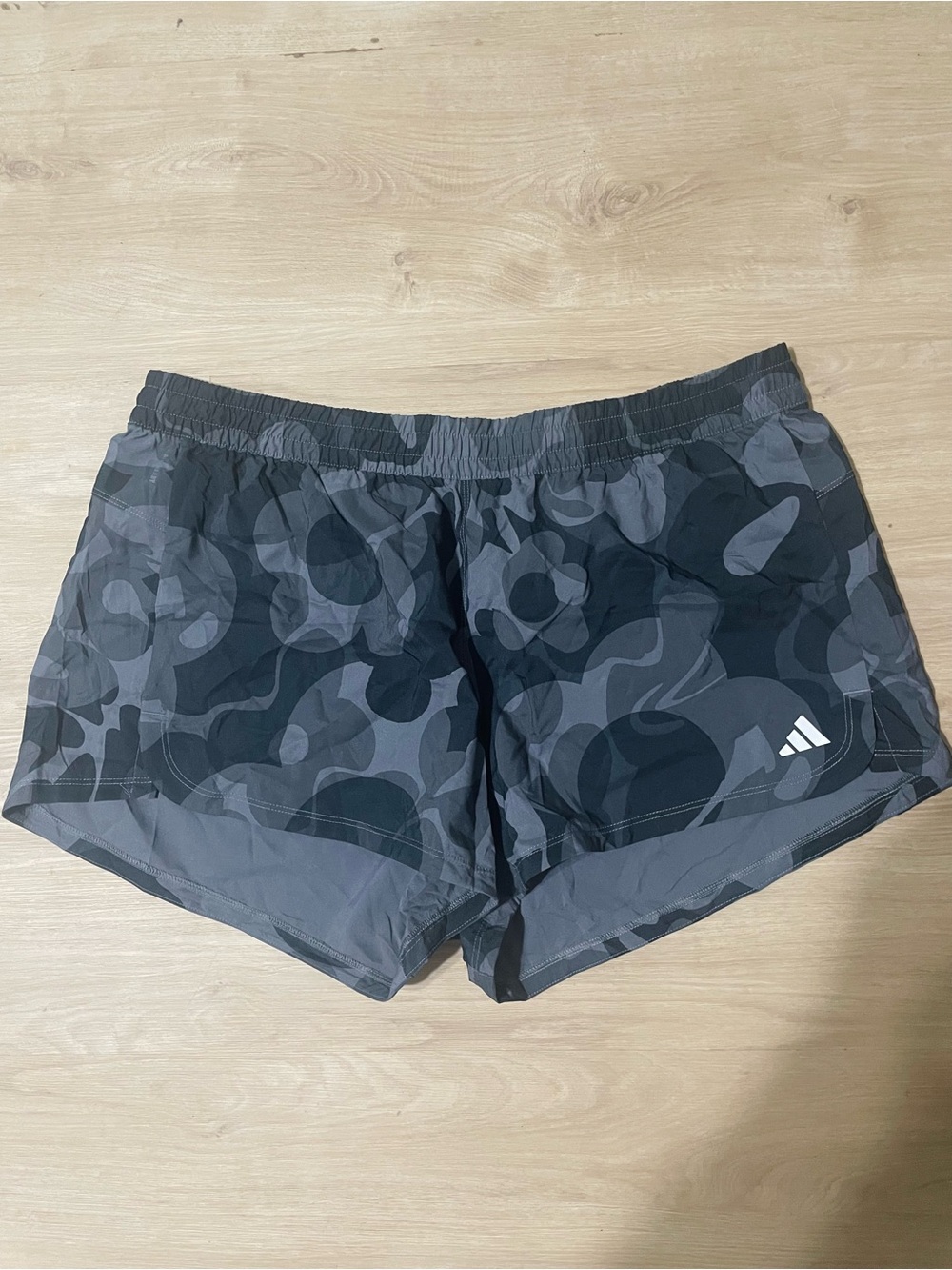 adidas Gray & Black Camo Athletic Shorts
